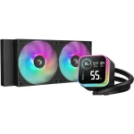 Skysčio au&scaron;inimo komplektas DeepCool LQ240 &ndash; 240 mm radiatorius, 2&times;120 mm PWM ventiliatoriai, RGB, žarna 41 cm, aliumininis radiatorius, juodas
