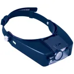 Discovery Crafts DHD 20 Galvos Didintuvas su 6 Keičiamais Lę&scaron;iais, LED Ap&scaron;vietimu, Juoda/Pilka