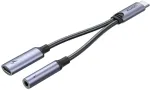 UNITEK USB-C į 3,5 mm garso lizdą ir USB-C 60W PD adapteris (Space Grey)