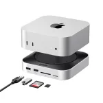 UGREEN CM841 11 viename USB-C doko stotelė, skirta Mac Mini M4/M4 Pro, 3x USB-A 3.2, 2x USB-C 3.2, 2x USB-A 3.0, NVMe, SD/TF, pilka
