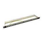 LogiLink NK4040 24 prievadų ekranuotas Keystone pataisų skydelis, 0,5U, juodas