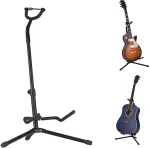 MOZOS GSONE gitaros stovas A-formos universalus sulankstomas su apsauginiu pamink&scaron;tinimu, juodas