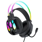 Wozinsky WSG-1118 laidinis žaidimų ausinių komplektas su RGB ap&scaron;vietimu ir mikrofonu &ndash; juodos spalvos