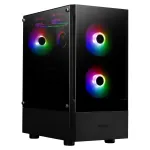 GAMDIAS Talos E3 RGB vidutinio dydžio ATX korpusas su grūdinto stiklo paneliu (juodas)