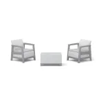 KETER Sodo baldų komplektas Scandi Linea Balcony Set, &scaron;viesiai pilkas/tamsiai plieno pilkas