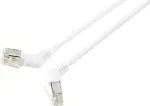 Renkforce RF-6071568 CAT 6a F/UTP tinklo kabelis, RJ45, 2 m, baltas, 360&deg; pasukami jungtys, kampuotas i&scaron;ėjimas