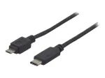 EXERTIS CONNECT USB 2.0 kabelis, USB Type-C į Micro-B, juodas, 1,0 m 150301