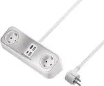 Sygonix SY-4538256 2 lizdų Schuko elektros prailgintuvas, baltas, 1,5 m kabelis