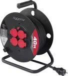 Sygonix SY-10236132 būgninis prailgintuvas 25 m H05VV-F 3G1.5 su 4 Schuko lizdais, juodas