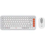 Pelių ir klaviatūrų rinkinys Logitech POP Icon Combo Bluetooth QWERTZ &Scaron;veicari&scaron;kas Oranžinis Baltas