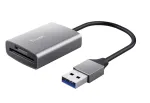 Trust Dalyx 24135 kortelių skaitytuvas, USB 3.2 Gen 1, microSD/SD/SDHC/SDXC, sidabrinis