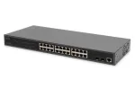 DIGITUS Gigabit Ethernet valdomas 24 prievadų PoE jungiklis su 2 SFP lizdais