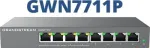 Valdomas L2 Gigabit PoE tinklo jungiklis Grandstream GWN7711P &ndash; 8x RJ-45 10/100/1000, 48V DC, stalinis/sieninis