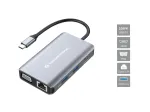Conceptronic DONN21G 7-in-1 USB-C dokas / stotelė, pilka
