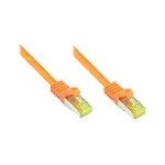 RJ45 jungiamasis kabelis su Cat.7 žaliaviniu kabeliu ir užrakto apsauga (RNS&reg;), S/FTP, PiMF, halogenų neturintis, 600MHz, OFC, oranžinis, 0,5m, Good Connections&reg; (8070R-005O)