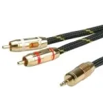 ROLINE GOLD Garso jungiamasis laidas 3,5 mm stereo &ndash; 2x RCA, ki&scaron;tukas / ki&scaron;tukas 2 (11.09.4273)