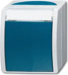 BUSCH-JAEGER Wechselschalter 2601/6WN-53 ocean mit Namensschild 2601/6WN-53 (1085-0-1611)
