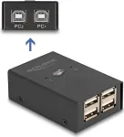 DeLOCK USB 2.0 jungiklis 2 kompiuteriams 4 įrenginiams juodas 0,48 Gbit/s
