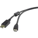 DisplayPort į HDMI vaizdo ir garso kabelis Renkforce 1,8 m &mdash; skaitmeninis ry&scaron;ys tarp DP &scaron;altinio ir HDMI ekrano