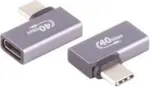 ShiverPeaks BS13-60001 USB4 USB-C ki&scaron;tuko ir USB-C lizdo adapteris, 90&deg; kampu į kairę/de&scaron;inę