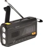 Denver SCD-2033 DAB+/FM radijas su saulės baterija ir rankiniu generatoriumi, juodas