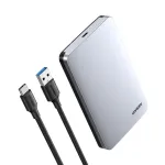 I&scaron;orinis HDD/SSD dėklas UGREEN 70498, 2.5 colio SATA, vieno lizdo, USB-C (USB 2.0/3.2 Gen2), aliuminis, iki 6 TB