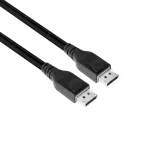 Club 3D CAC-1061 DisplayPort 1.4 HBR3 kabelis, 8K 60 Hz, 32,4 Gb/s, DSC 1.2, VESA sertifikuotas, su užraktu, M/M, 5 m, juodas