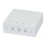 Synergy 21 FTTH sieninė dėžutė 4 SC-S arba LC-D adapteriams, 80x80mm su kabelių valdymu, DIN-bėgelis/siena, crimp