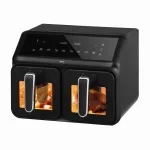 ELDOM FR210 DualCrisp dviguba oro gruzdintuvė, 2200 W, 8 L talpa, LED ekranas, juoda