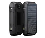 &ldquo;PowerNeed S20000Q 20000mAh Outdoor Solar Power Bank with Wireless Charging, QC3.0 & PD 20W, Black&rdquo;