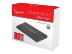 Gembird EE2-U2S-5 I&scaron;orinis USB 2.0 korpusas 2,5 inch SATA HDD/SSD, aliuminis, juodas