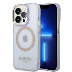 Guess Gold Outline Translucent Hard Case, Apple iPhone 14 Pro 6,1 inch - Violetinė