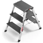 Hailo Master D70 2-3 pakopų dvipusė sulankstoma kopėčios