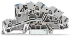 WAGO 2003-7646 3-Conductor Through Terminal Block, 2,5 mm&sup2;, 800 V, Gray, DIN-Rail Mount