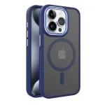iLike Apple iPhone 15 Dual Metal Frame MagSafe Case Blue
