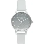 OLIVIA BURTON Sparkle Butterfly moteri&scaron;kas laikrodis OB16US27 &ndash; 30 mm rožinio aukso korpusas, pilka odinė apyrankė