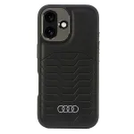 Audi Synthetic Leather MagSafe Hard Case, skirta Apple iPhone 16 6.1 - Juoda