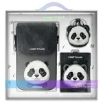 Nimmy 3-in-1 rinkinys: Telefono dėklas + Piniginė + Sekiklio dėklas, Juodas, Big Eyed Pet 2.0 Panda