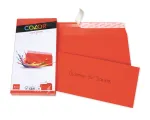 ELCO Color vokas C5/6 (114 x 229 mm), be langelio, su lipnia juostele, 100 g/m&sup2;, raudona, 25 vnt. (74617.92)