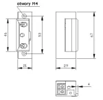 ELEKTRA-PLUS Electric Door Strike R4 su atmintimi ir mechanine blokada simetrinis 24V 7544