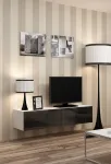 Cama TV stovas VIGO 140 30/140/40 baltas/juodas blizgus