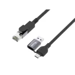 Equip USB-C + USB-A į RJ45 Gigabit Ethernet adapteris, 5 m, juodas