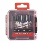Milwaukee SHOCKWAVE Impact Duty 4 vnt. giluminiai smūginiai lizdai 7/8/10/13 mm (65 mm) 1/4 inch &scaron;e&scaron;iakampis kotas