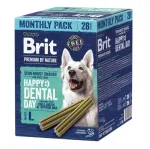 BRIT Premium by Nature Dog Dental Snacks L &ndash; Vi&scaron;tienos skonio dantų kramtukai didelių veislių &scaron;unims, 28 vnt.