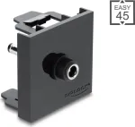 Delock Easy 45 modulis DC 5,5 x 2,1 mm lizdas į DC 5,5 x 2,5 mm ki&scaron;tuką, juodas