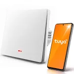Qoltec 1 kanalo i&scaron;manusis Wi-Fi &scaron;viesos jungiklis su laikmačiu, Tuya ir Smart Life, baltas
