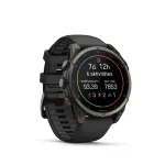 Garmin fenix 9 &ndash; 47 mm, Carbon Grey DLC titano korpusas su juodu silikono dirželiu