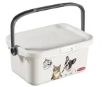 CURVER Multiboxx 3L laikymo dėžė su dangteliu ir rankena, katės ir &scaron;uns dizainas, permatoma su spauda, 26x18x11cm