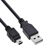 InLine USB 2.0 Mini laidas, USB-A į Mini-B, juodas, 3m