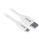 USB 3.2 Gen 2 laidas, USB-A ki&scaron;tukas > USB-C ki&scaron;tukas (baltas, 0,5 m)